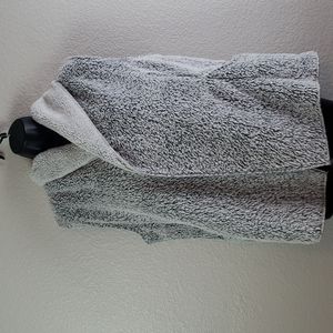 Soft Surroundings | Women's Sherpa Cozy Open Front Pockets Hoodie Vest Sz S
